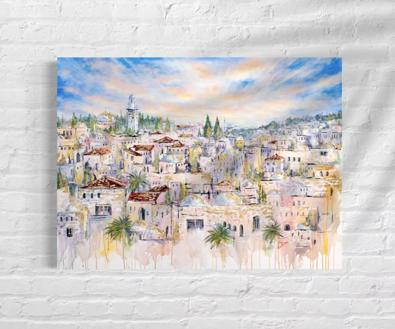 Image Of A Picture Of Jerusalem For Decorating The Sukkah On A Wall
