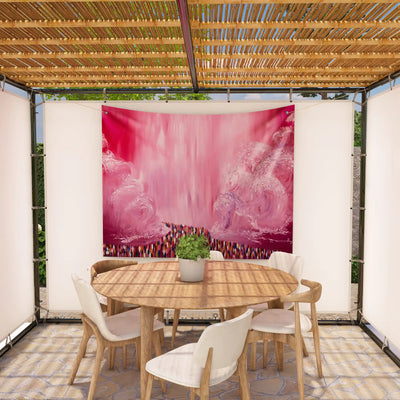 Sukkah art of split sea in a sukkah
